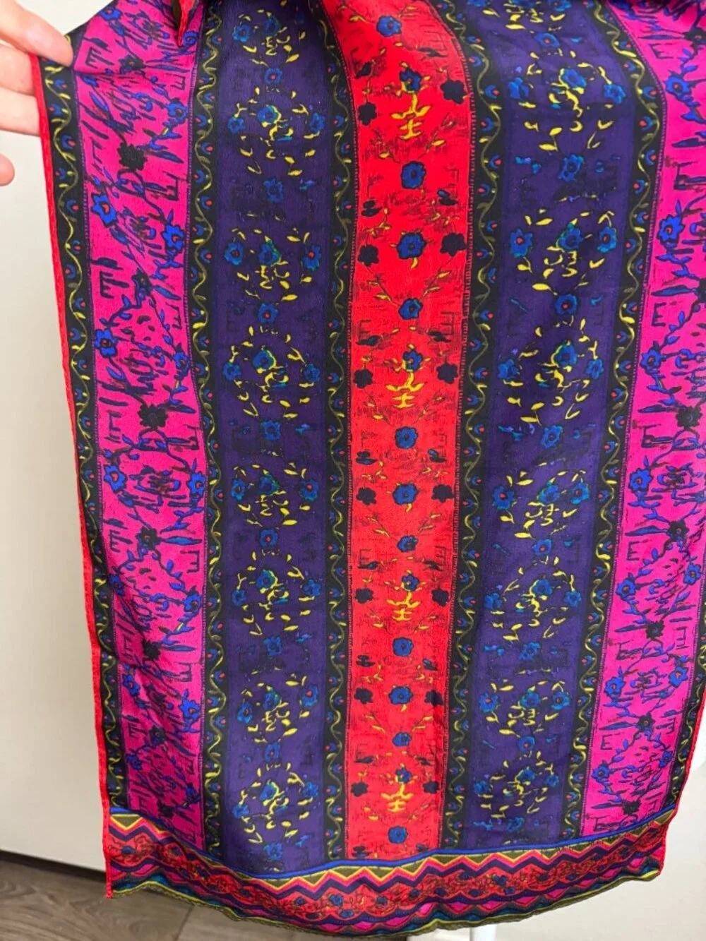 Metropolitan Museum of Art Silk Scarf Fuchsia & Purple & Red